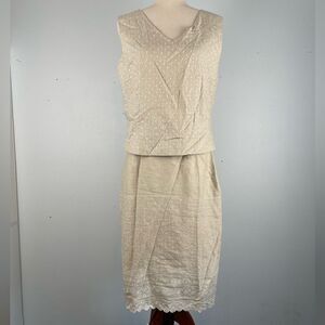 NWT Vintage Laura Leigh Ltd. Linen Top and Matching Skirt Size 10
